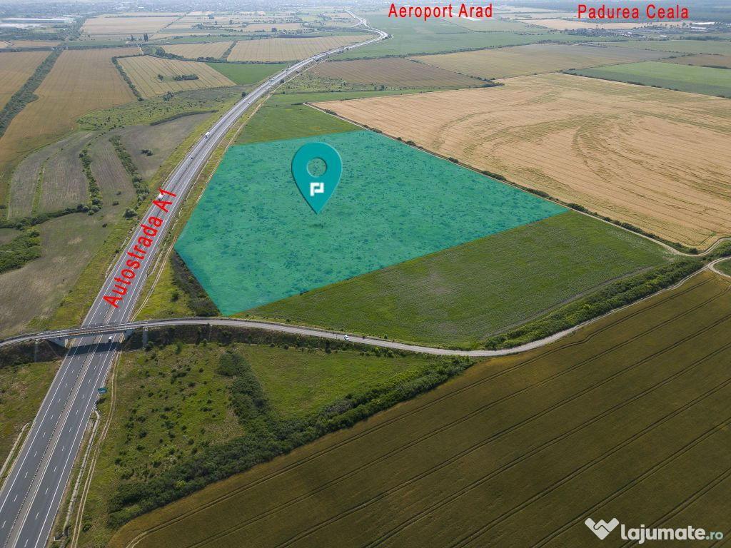 Teren 12 ha la Autostrada A1 cu PUZ aprobat