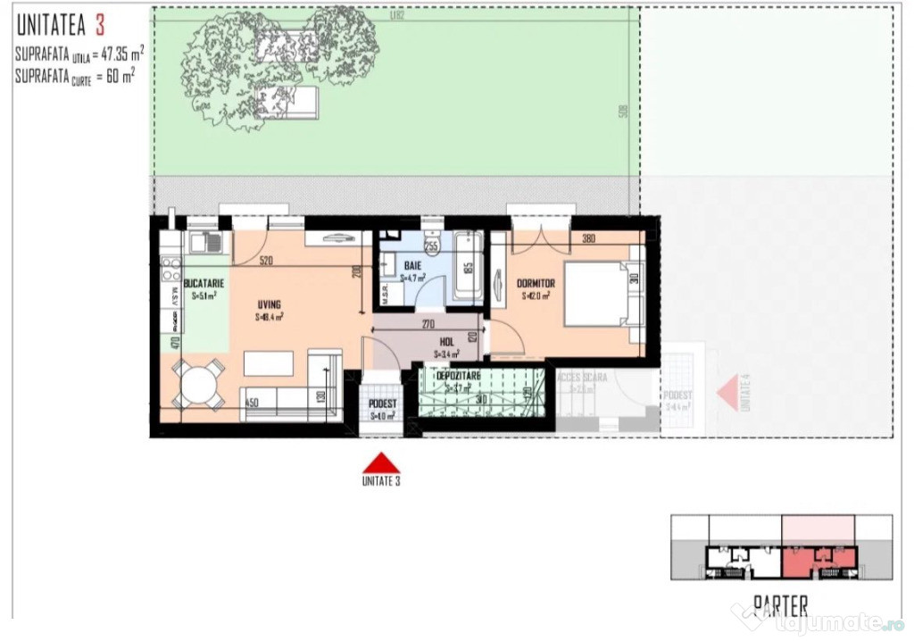 Apartament 2 camere|Finisaje la alegere|curte+2locuri parcare