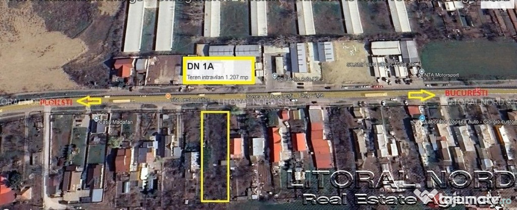 Comision 0% -Com.Crevedia, Sat.Manastirea,teren 1.207mp,desch. la DN1A
