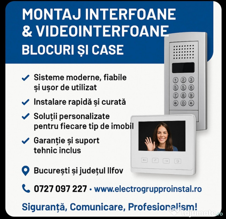 Montaj interfoane si videointerfoane in Bucuresti /Ilfov