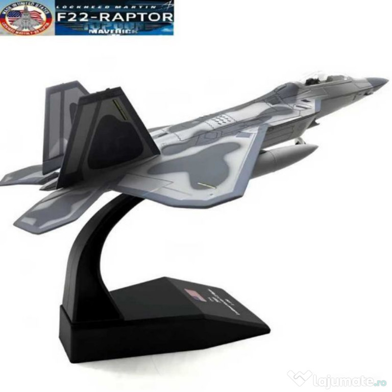 Macheta avion metalica Lockheed Martin F-22 Raptor 1:100 18cm