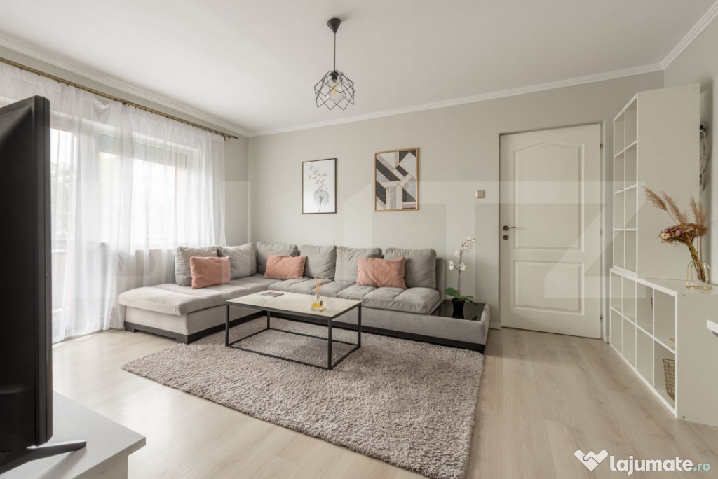 Apartament cochet de 2 camere , 54 mp + balcon , Sud-Est ,