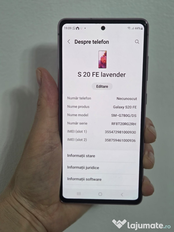Samsung S 20 Fe Lavender