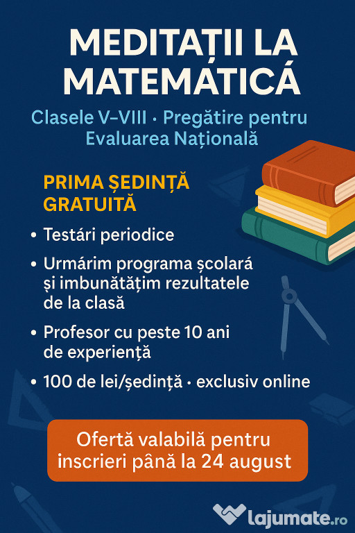 Meditații matematică, V-VIII, oriunde în țară, online
