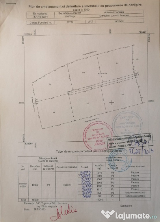 Vand teren extravilan platou Mestecanis (jud Suceava)