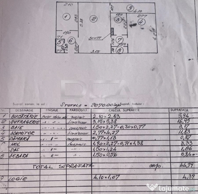 2 camere 1/8, anvelopat, Drumul Taberei-Piata Moghioros.