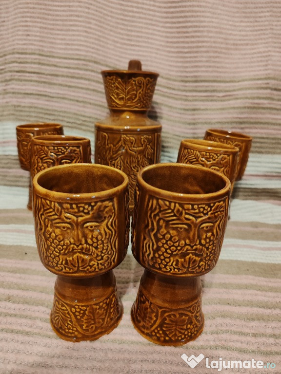 Vând set rustic servire vin
