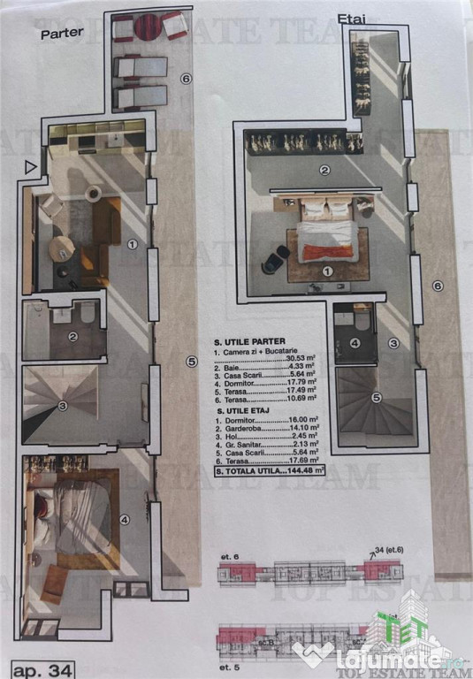 PentHouse modern 3 camere, toate utilitatile,incalzire in p