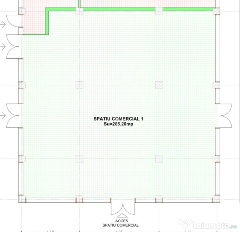 Spațiu comercial de închiriat – Calea Moldovei, 205 mp