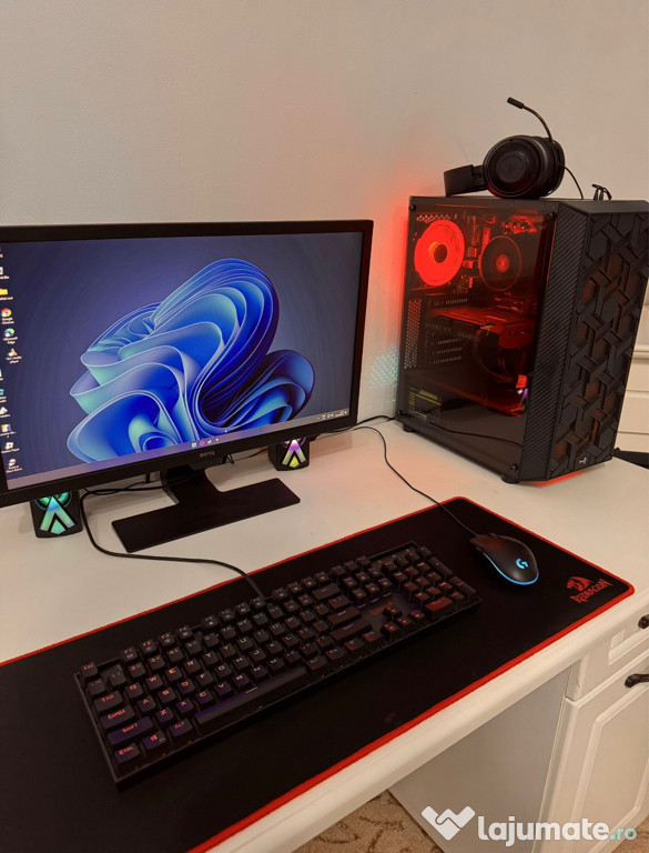 Setup gaming Ryzen 5 5600+RTX 3060+monitor BenQ+periferice