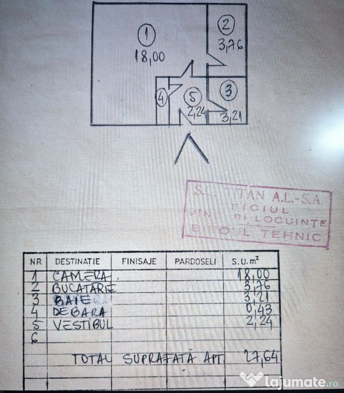 Garoniera bloc mixt etaj 5 din 10 Bd 1 Decembrie 1918 Titan