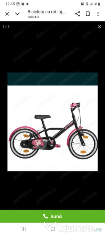 Bicicleta cu rotii ajutatoare pentru copii