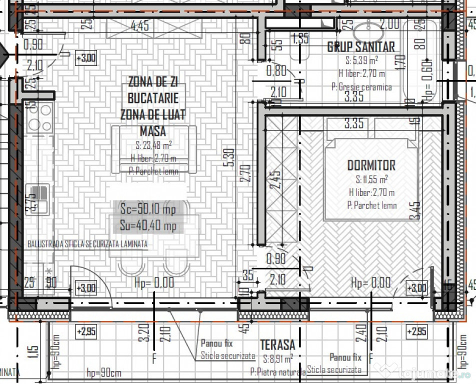 Apartament 2 camere, 40mp, balcon, orientare sudica, Baciu