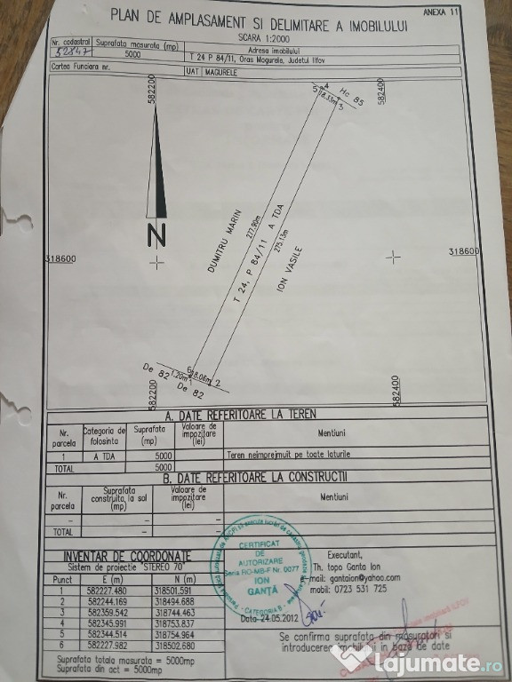 Vânzare teren 5000mp Măgurele ilfov