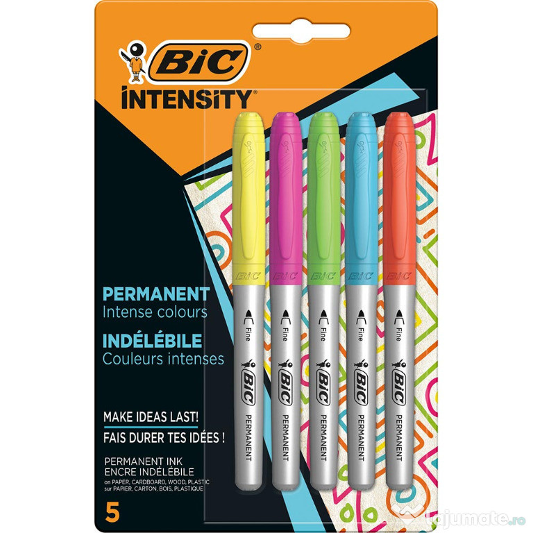 Set markere BIC Intense BL multicolor 5 buc