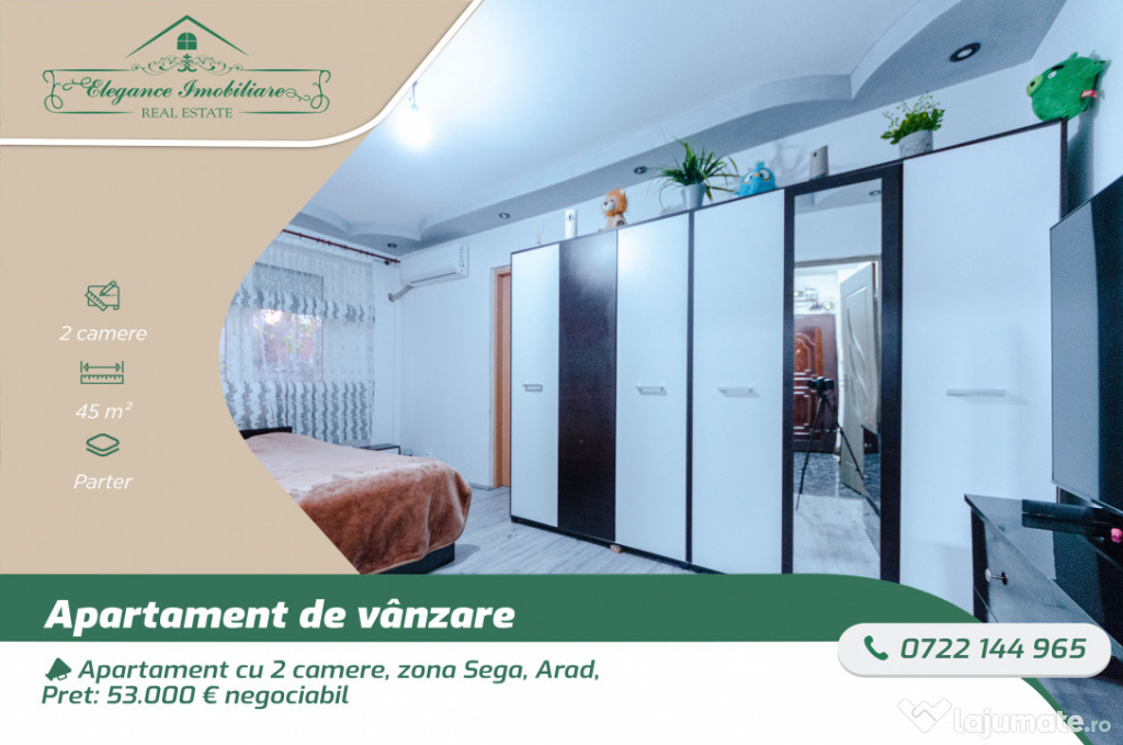 Apartament cu 2 camere, zona Sega, Arad