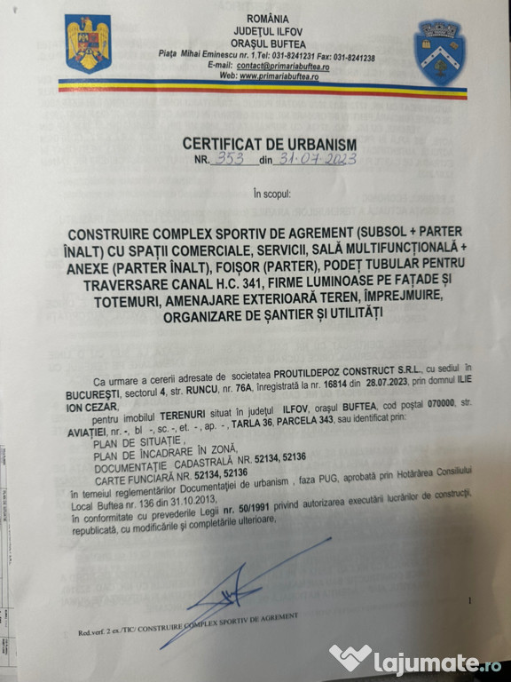 Vând teren intravilan stradal