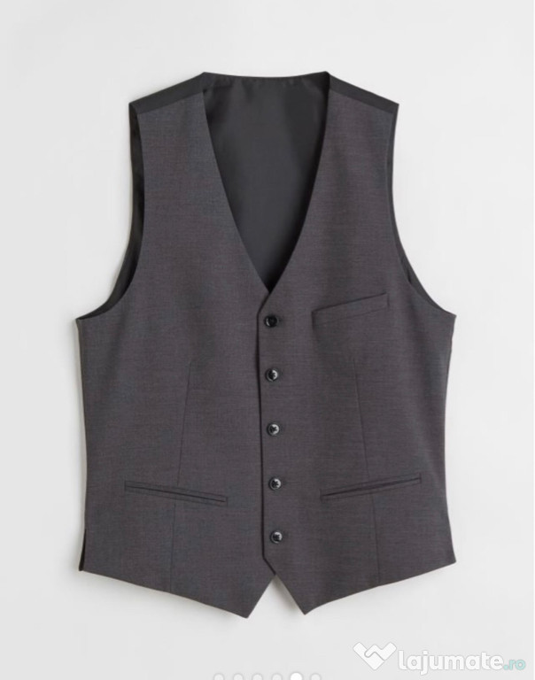 Vestă de costum Slim Fit H&M gri, mărime 36 (S/M)