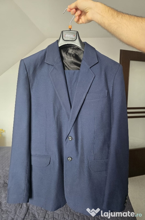 Costum barbati bleumarin