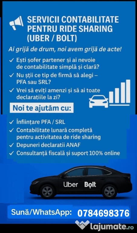 Ofer servicii de contabilitate pentru PFA-uri care fac Uber și Bolt