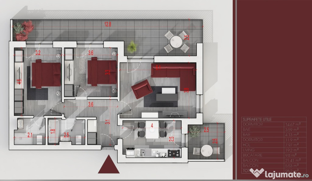 Apartament 3 camere Theodor Pallady