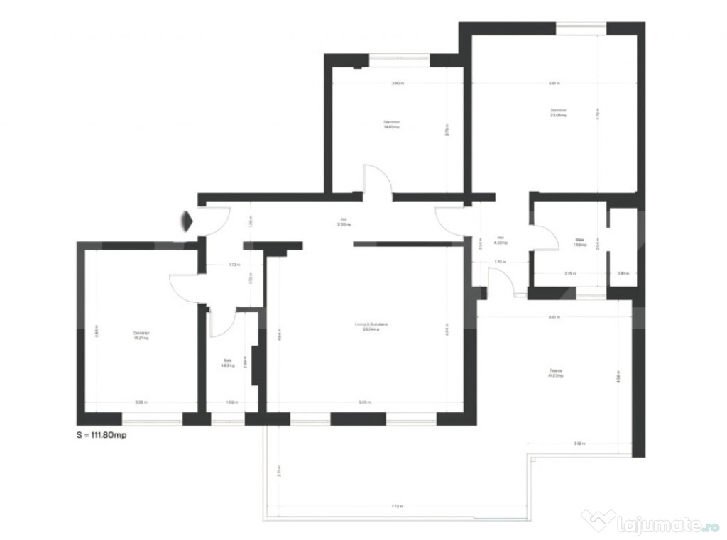 Penthouses 4 camere, 116 mp utili + terasă, zona Ghirodei