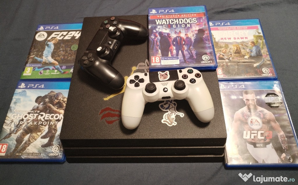 PS 4 PRO, 1TB, 2 controllere, 13 Jocuri, Galați
