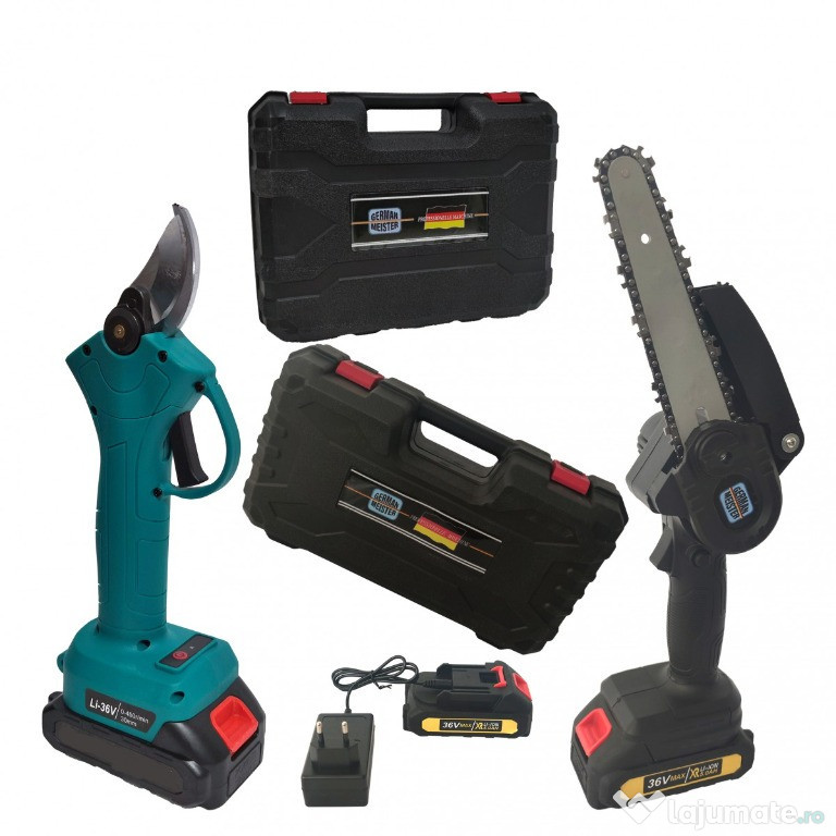 Foarfeca & Minidrujba German Meister , 4 acumulatori, 2 incarcatoare