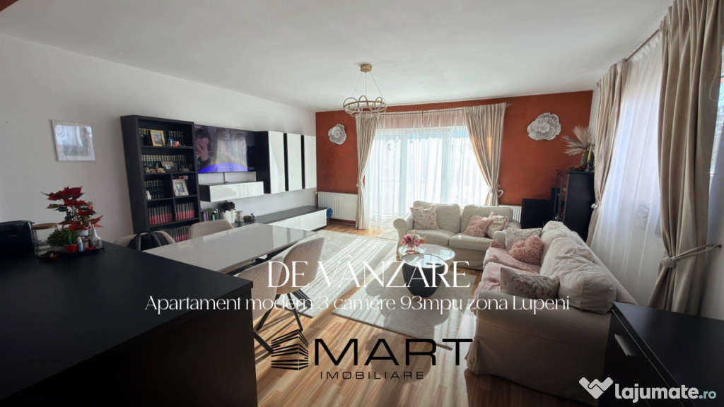 Apartament modern 3 camere 93mpu zona Lupeni