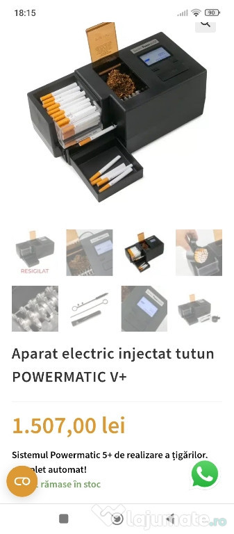 Aparat de făcut țigări, folosit foarte puțin