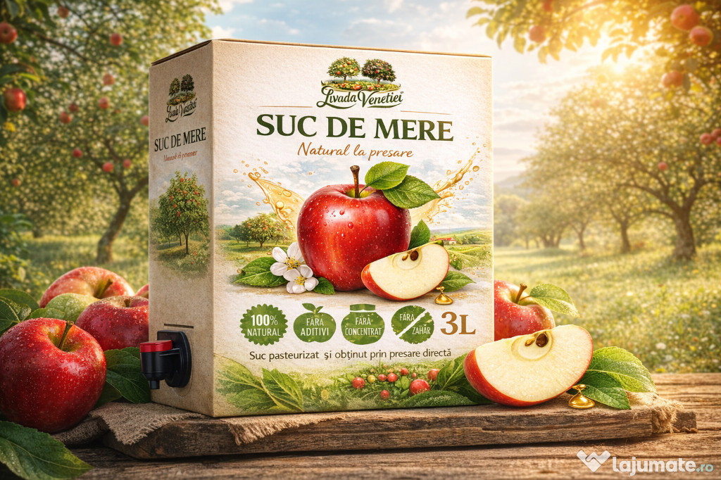 Suc de mere natural – 3L (Bag-in-Box)