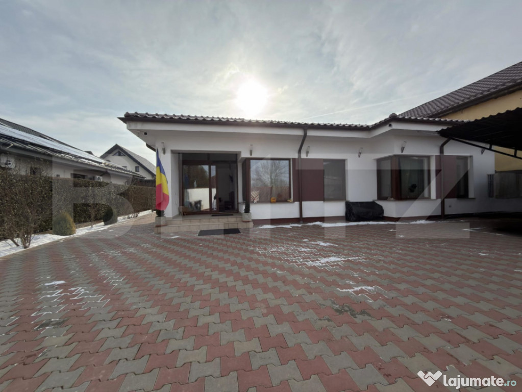 Casă deosebită – 4 dormitoare, plan parter, teren 1000