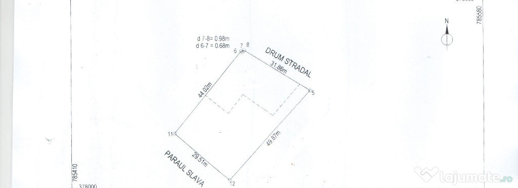 Teren intravilan 1460 mp, loc. Slava Rusa, jud. Tulcea