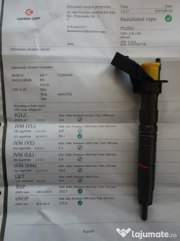 Injectoare Mercedes Sprinter 3.0 D, COD: 0445116028