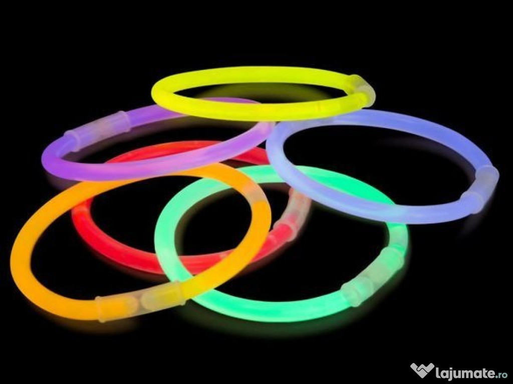 Betisoare bratari luminoase Glow Sticks colorate (15 bucati)