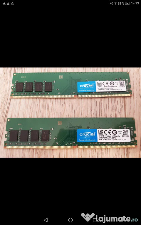 16 Gb Ram Dual channel,Livrare gratis oriunde in tara !