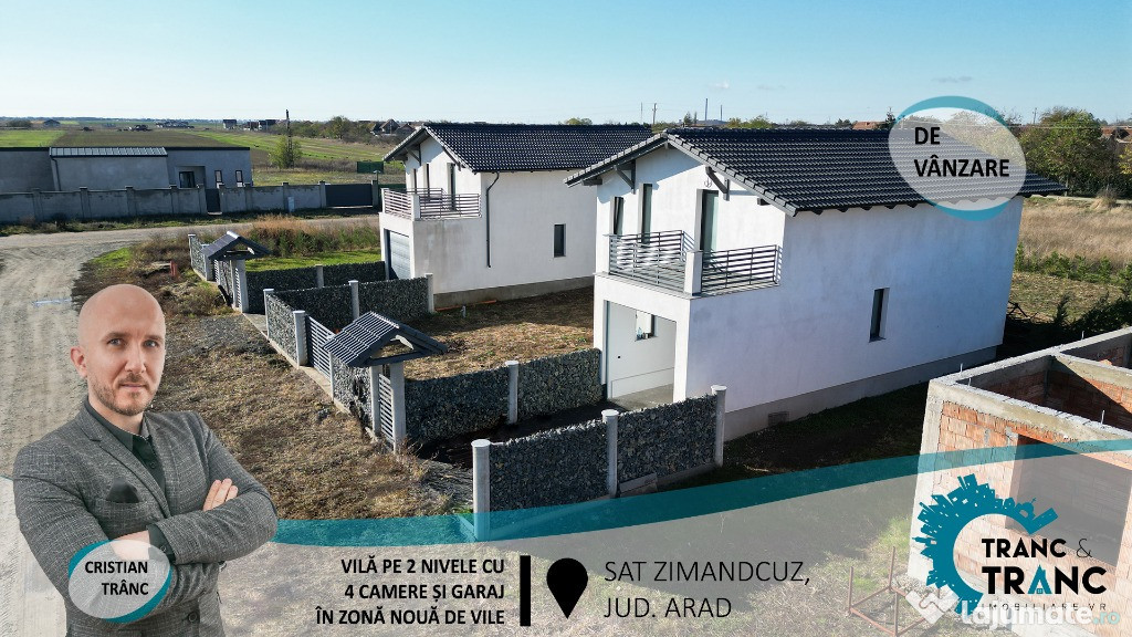 COMISION 0% Vila pe 2 nivele cu 3 dormitoare si garaj in Zimandcuz