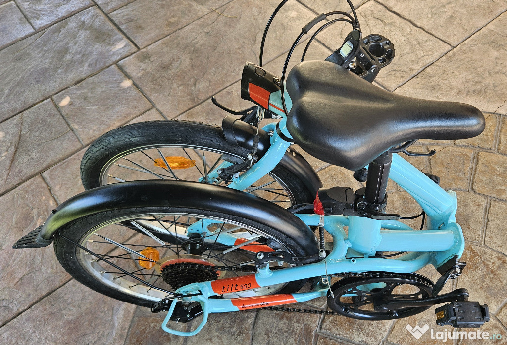 Bicicleta pliabila BTWIN TILT 500 aluminiu, roti 20", 7 viteze Shimano