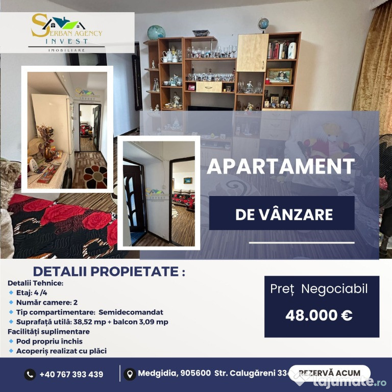 Apartament de vanzare zona IMUM Medgidia