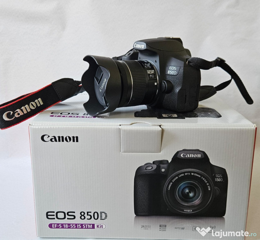 (DSLR) Canon EOS 850D + Obiectiv Canon EF-S 18-55mm IS STM