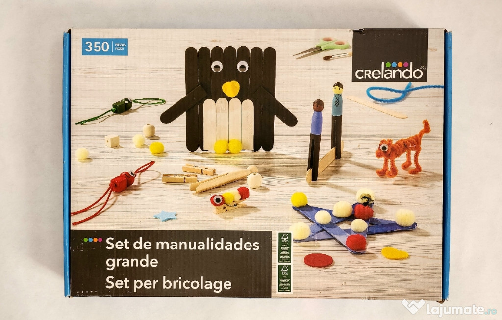 Set creativ cu 350 de piese pentru Copii Arts and Crafts