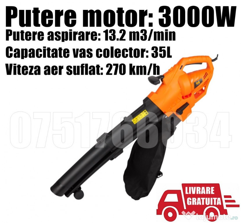 Suflanta Aspirator Tocator Frunze Electric 3000W Sac 35 L