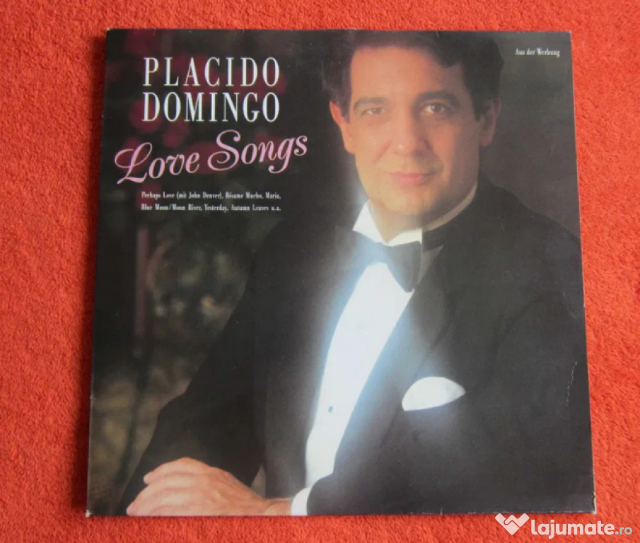 Vinil Placido Domingo -Greatest Love Songs ,Olanda 1988 impecabil