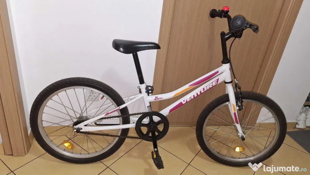 Bicicleta Copii Venture Alb-Roz 20 inch