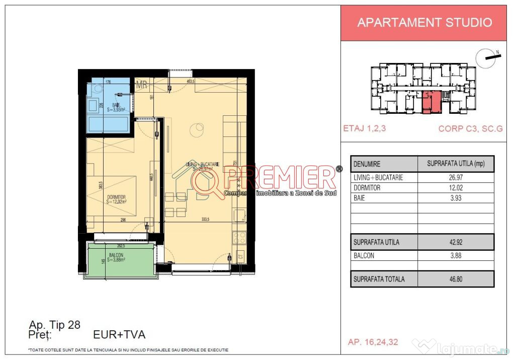 Popesti Leordeni - studio 2 camere - reducere 9%