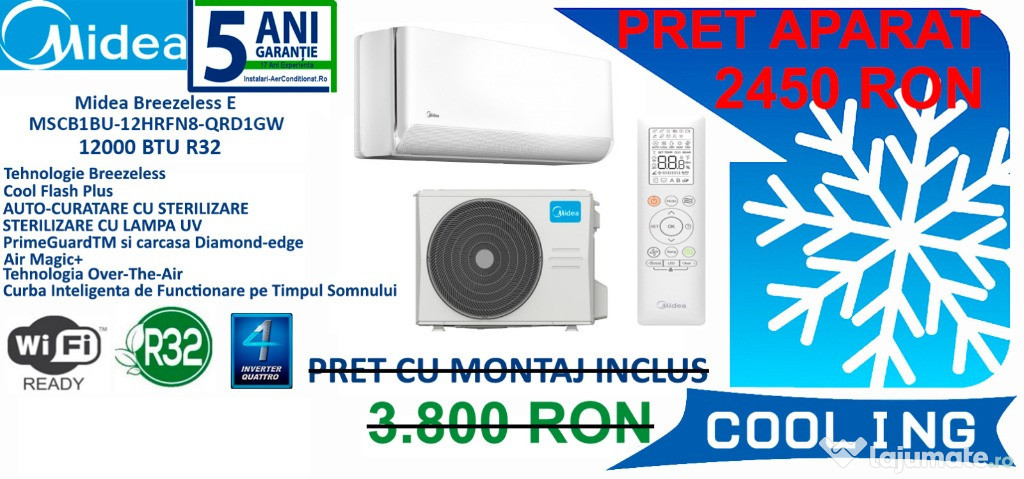 Aer conditionat Midea Breezeless