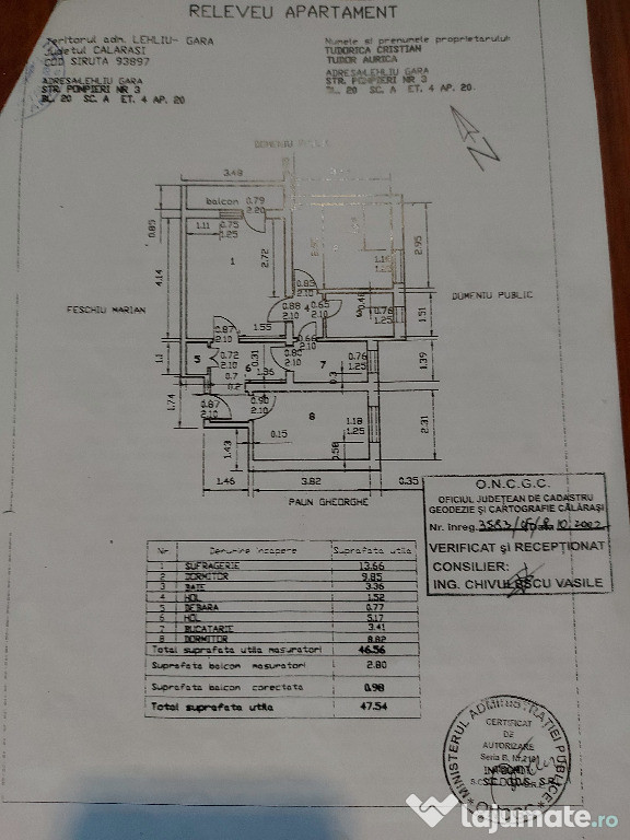 Vând apartament 3 camere