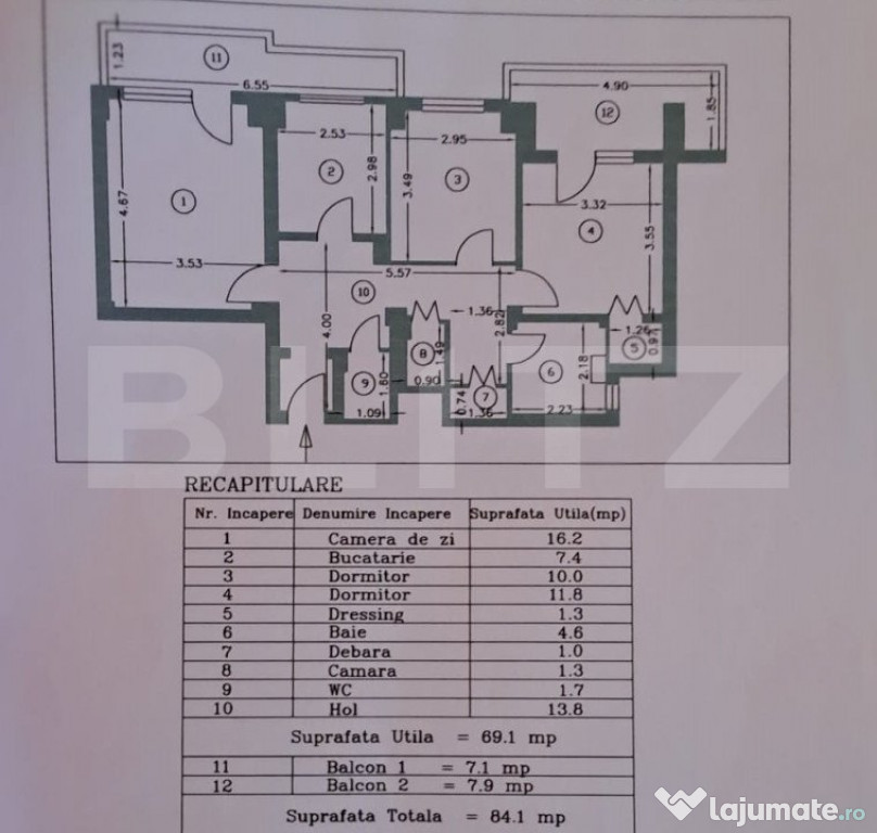 Anunț vânzare apartament 3 camere ultracentral