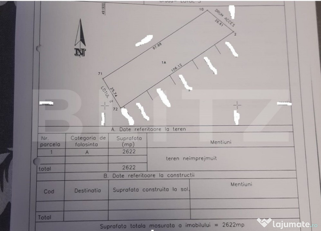 Teren intravilan 1022 mp, zona Geamăna