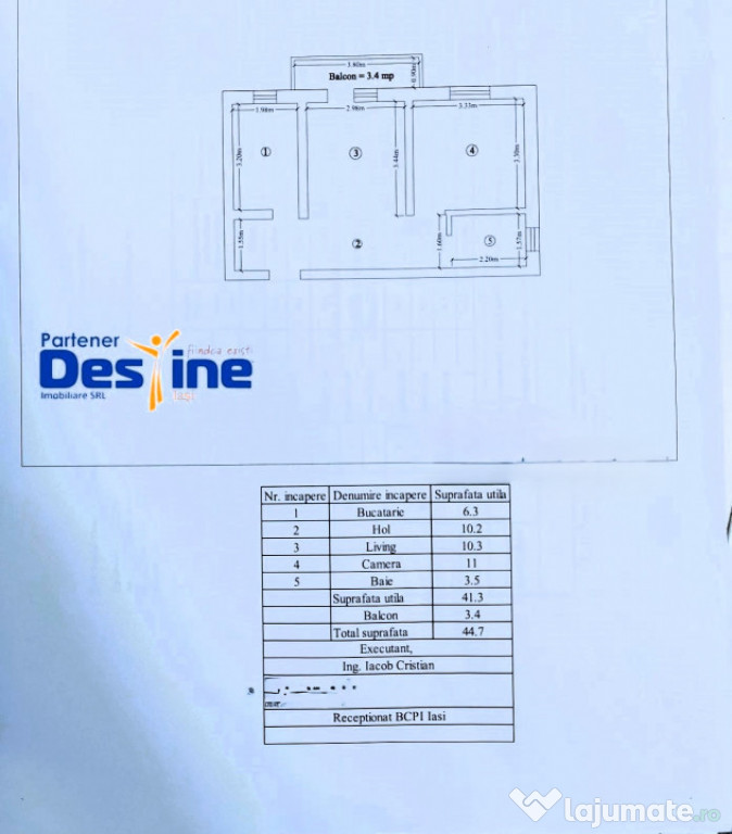 ÎNCHIRIERE - Apartament 2 camere Etaj 1 MOBILAT - METALURGI